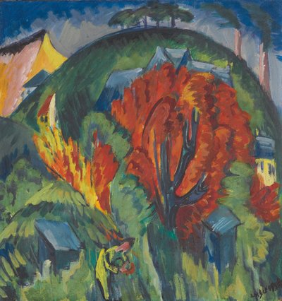 Galgenberg in Jena door Ernst Ludwig Kirchner